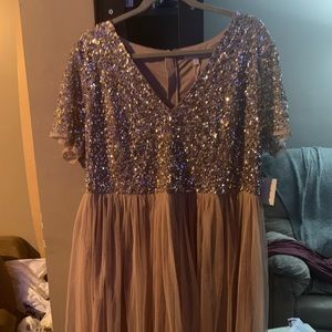 Brand New Maya Bridesmaid collection in Rosegold/taupe color with sequins too.